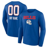 Buffalo Bills Personalized Name & Number Team Wordmark Long Sleeve T-Shirt | NFL Outlet