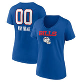 Buffalo Bills Women's Personalized Name & Number Team Wordmark V-Neck T-Shirt | NFL Hot