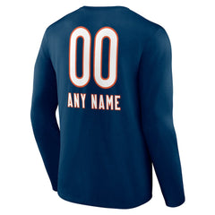 Chicago Bears Personalized Name & Number Team Wordmark Long Sleeve T-Shirt | NFL Sale