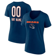 Chicago Bears Women's Personalized Name & Number Team Wordmark V-Neck T-Shirt | NFL Outlet