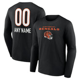Cincinnati Bengals Personalized Name & Number Team Wordmark Long Sleeve T-Shirt | NFL On sale
