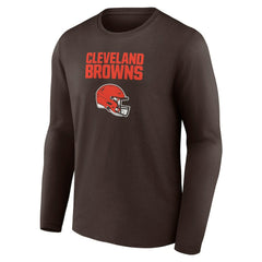 Cleveland Browns Personalized Name & Number Team Wordmark Long Sleeve T-Shirt | NFL New