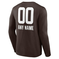 Cleveland Browns Personalized Name & Number Team Wordmark Long Sleeve T-Shirt | NFL New