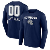 Dallas Cowboys Personalized Name & Number Team Wordmark Long Sleeve T-Shirt | NFL Near me