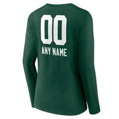 Green Bay Packers Women's Personalized Name & Number Team Wordmark Long Sleeve V-Neck T-Shirt | NFL On sale