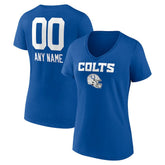 Indianapolis Colts Women's Personalized Name & Number Team Wordmark V-Neck T-Shirt | NFL Hot
