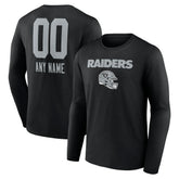 Las Vegas Raiders Personalized Name & Number Team Wordmark Long Sleeve T-Shirt | NFL Online