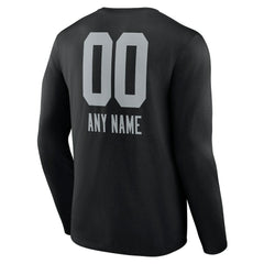 Las Vegas Raiders Personalized Name & Number Team Wordmark Long Sleeve T-Shirt | NFL Online
