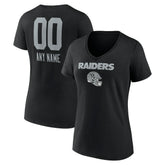 Las Vegas Raiders Women's Personalized Name & Number Team Wordmark V-Neck T-Shirt | NFL Hot