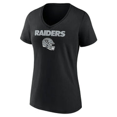 Las Vegas Raiders Women's Personalized Name & Number Team Wordmark V-Neck T-Shirt | NFL Hot