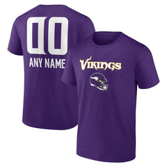 Minnesota Vikings Personalized Name & Number Team Wordmark T-Shirt | NFL Outlet