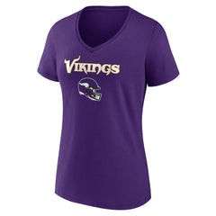 Minnesota Vikings Women's Personalized Name & Number Team Wordmark V-Neck T-Shirt | NFL US