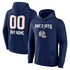 New England Patriots Personalized Name & Number Team Wordmark Pullover Hoodie | NFL US