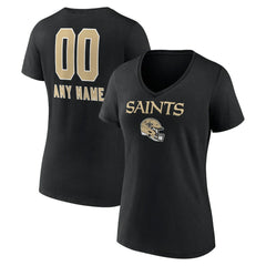 New Orleans Saints Women's Personalized Name & Number Team Wordmark V-Neck T-Shirt | NFL On sale
