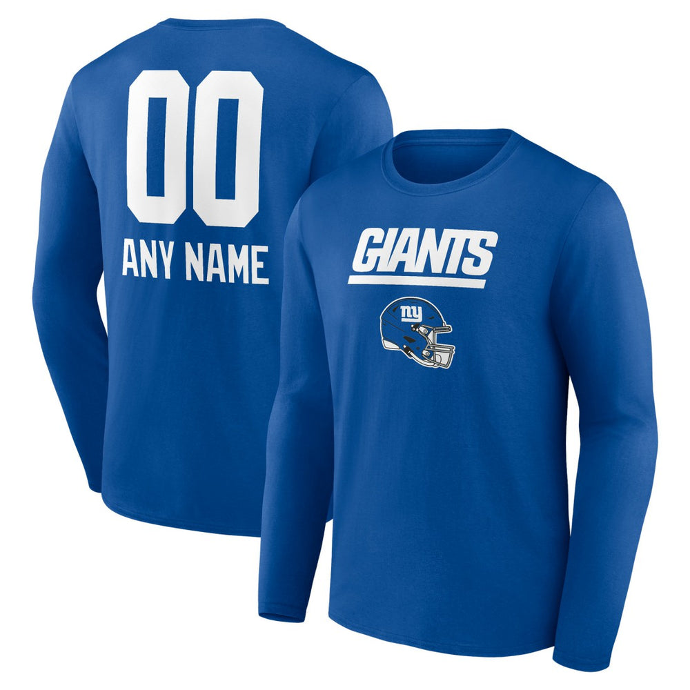 New York Giants Personalized Name & Number Team Wordmark Long Sleeve T-Shirt | NFL Near me