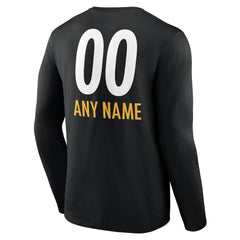 Pittsburgh Steelers Personalized Name & Number Team Wordmark Long Sleeve T-Shirt | NFL Hot