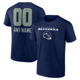 Seattle Seahawks Personalized Name & Number Team Wordmark T-Shirt | NFL New