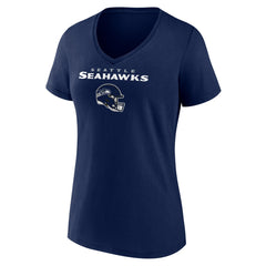 Seattle Seahawks Women's Personalized Name & Number Team Wordmark V-Neck T-Shirt | NFL New