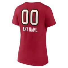 Tampa Bay Buccaneers Women's Personalized Name & Number Team Wordmark V-Neck T-Shirt | NFL Outlet