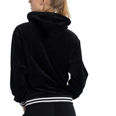 Black Phoenix Suns Lusso Women's Nellie Oversized Velour Pullover Hoodie | NBA
