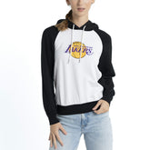 White Los Angeles Lakers Lusso Women's Marlowe Tri-Blend Raglan Pullover Hoodie | NBA