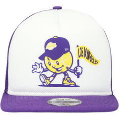 White/Purple Los Angeles Lakers Youth Court Sport Mascot 9FIFTY Snapback Hat | NBA