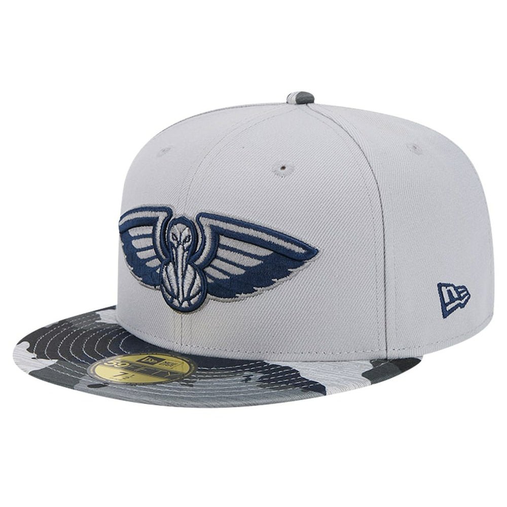 Gray New Orleans Pelicans Active Color Camo Visor 59FIFTY Fitted Hat | NBA