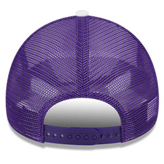 White/Purple Los Angeles Lakers Court Sport Foam A-Frame 9FORTY Adjustable Trucker Hat | NBA