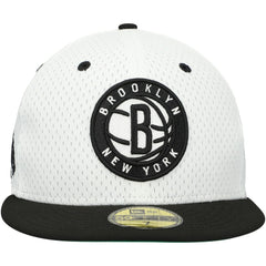 White/Black Brooklyn Nets Throwback 2Tone 59FIFTY Fitted Hat | NBA