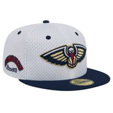 White/Navy New Orleans Pelicans Throwback 2Tone 59FIFTY Fitted Hat | NBA