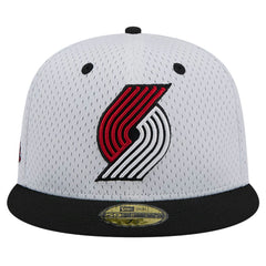 White/Black Portland Trail Blazers Throwback 2Tone 59FIFTY Fitted Hat | NBA