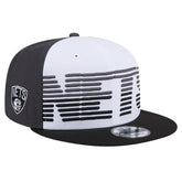White/Black Brooklyn Nets Throwback Gradient Tech Font 9FIFTY Snapback Hat | NBA
