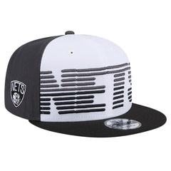 White/Black Brooklyn Nets Throwback Gradient Tech Font 9FIFTY Snapback Hat | NBA
