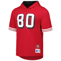 San Francisco 49ers Jerry Rice Retired Player Name & Number Mesh Hoodie T-Shirt | NFL Sale