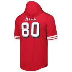 San Francisco 49ers Jerry Rice Retired Player Name & Number Mesh Hoodie T-Shirt | NFL Sale