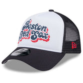 Boston Red Sox New Era Women's Throwback Team Foam Front A-Frame Trucker 9FORTY Adjustable Hat - MLB Hats