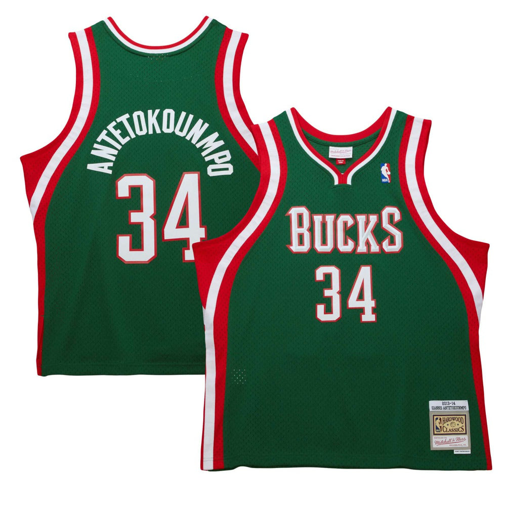 Hunter Green Giannis Antetokounmpo Milwaukee Bucks 2013/14 Hardwood Classics Swingman Jersey | NBA
