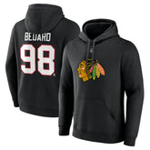Connor Bedard Chicago Blackhawks Fanatics Authentic Stack Name & Number Tri-Blend Pullover Hoodie - NHL Hoodies