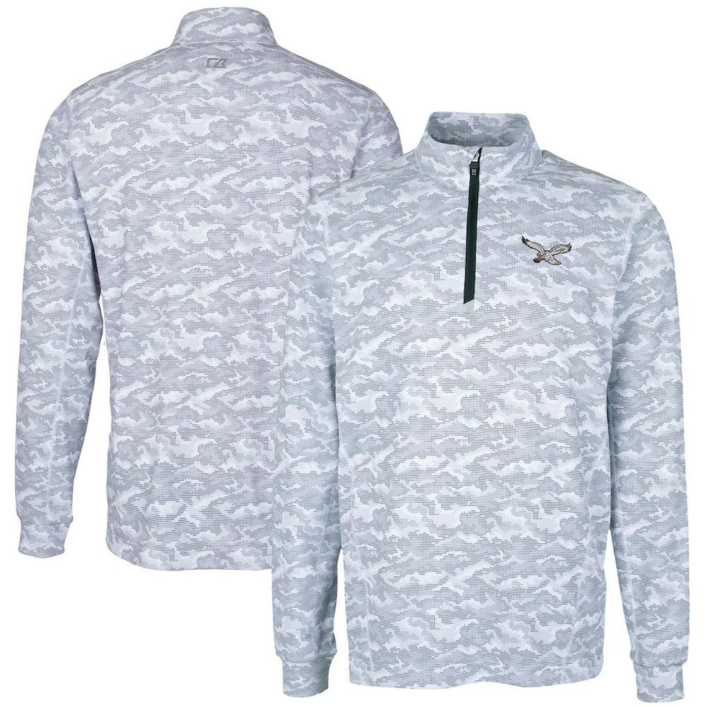 Philadelphia Eagles Cutter & Buck Traverse Camo Print Stretch Quarter-Zip Pullover | NFL US