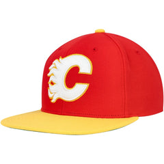 Calgary Flames Mitchell & Ness Core Team Ground 2.0 Snapback Hat - NHL Hats