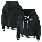 Las Vegas Raiders WEAR by Erin Andrews Women's Lace-Up Pullover Hoodie | NFL Online