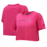 New York Rangers Pro Standard Women's Triple Pink Cropped Boxy T-Shirt - NHL T-shirts