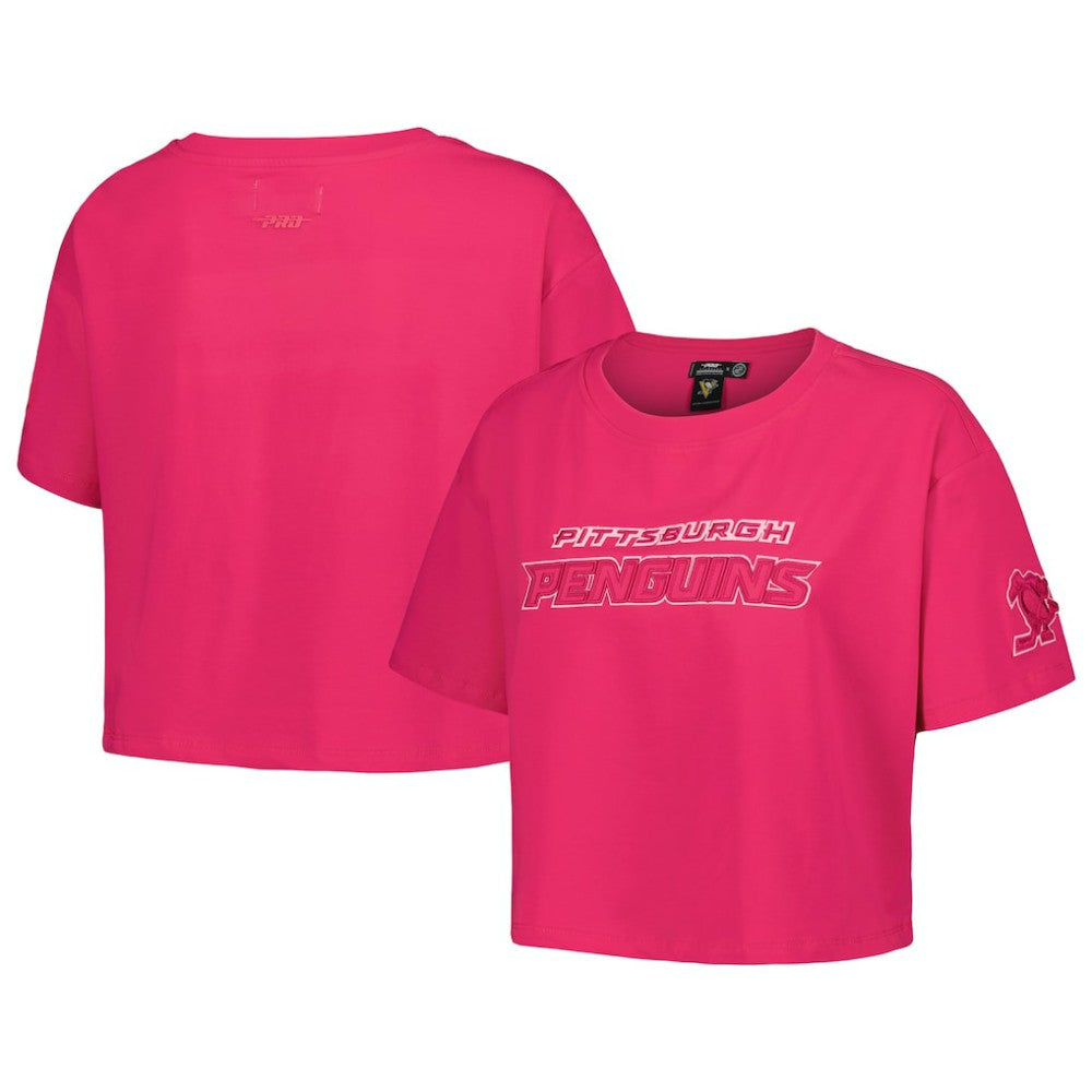 Pittsburgh Penguins Pro Standard Women's Triple Pink Cropped Boxy T-Shirt - NHL T-shirts