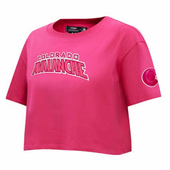 Colorado Avalanche Pro Standard Women's Triple Pink Cropped Boxy T-Shirt - NHL T-shirts