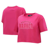 Seattle Kraken Pro Standard Women's Triple Pink Cropped Boxy T-Shirt - NHL T-shirts