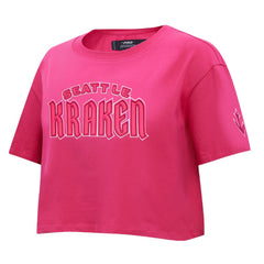 Seattle Kraken Pro Standard Women's Triple Pink Cropped Boxy T-Shirt - NHL T-shirts