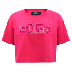 St. Louis Blues Pro Standard Women's Triple Pink Cropped Boxy T-Shirt - NHL T-shirts