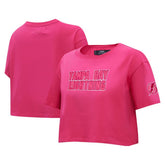 Tampa Bay Lightning Pro Standard Women's Triple Pink Cropped Boxy T-Shirt - NHL T-shirts