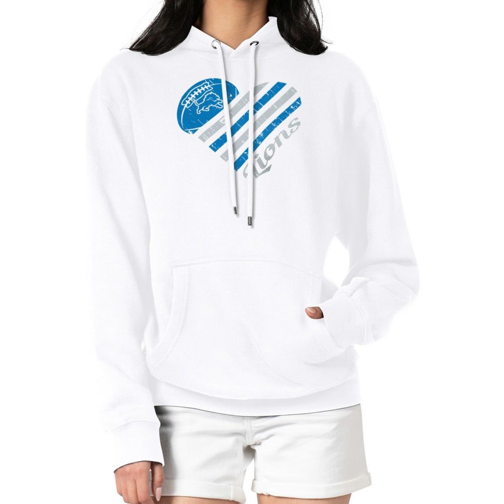 Detroit Lions G-III 4Her by Carl Banks Women's Heart Graphic Fleece Pullover Hoodie | NFL Online