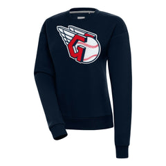 Cleveland Guardians Antigua Women's Victory Chenille Pullover Sweatshirt - MLB Pullover